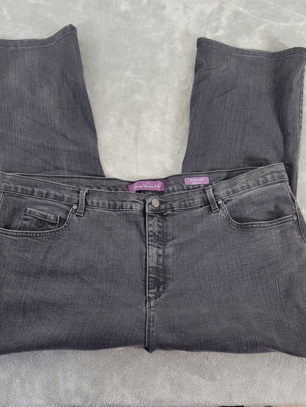 Gloria Vanderbilt Amanda Jeans 24W Plus Black Cropped Bootcut BOO2E
